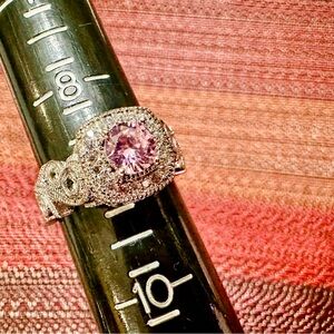 Fragrant Jewels Silver Ring with Light Pink Stone